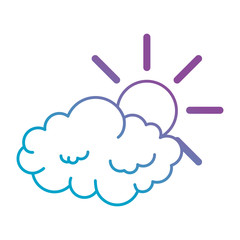 summer sun with clouds vector illustration design