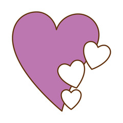 hearts love sticker art vector illustration design