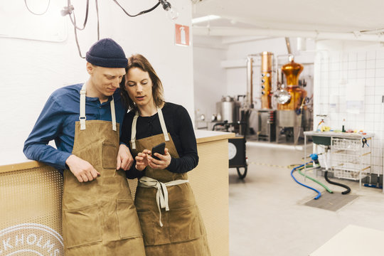 Small business owners of gin distillery in Sweden