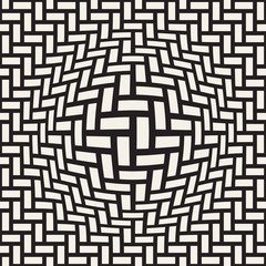 Halftone bloat effect optical illusion. Abstract geometric background design. Vector seamless black and white pattern.