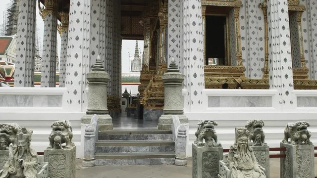 entrance to the ordination hall at wat arun temple in bangkok, thailand