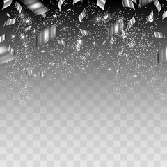 Abstract background with silver confetti
