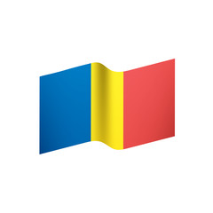 Fototapeta premium Romania flag, vector illustration