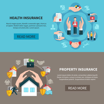 Insurance Property Medical Care Banners