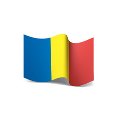Fototapeta premium Romania flag, vector illustration