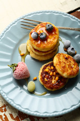 Delicious pancake on plate