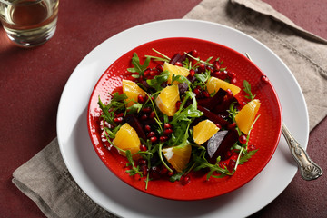 Vegetarian salad with beetroot