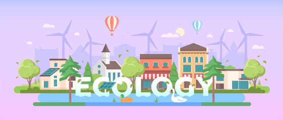 Ecology - modern flat design style vector illustration