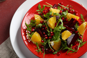 Winter salad with beetroots