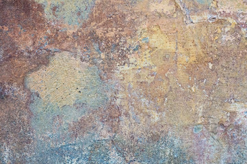 Cracked and peeling paint old wall background. Classic grunge texture.