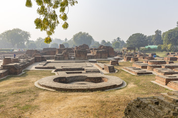 remains of buddhist temple in Sarnath, Varanasi, Uttar Pradesh, India