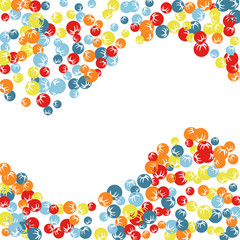 Vector Confetti Background Pattern. Element of design. Colored stylized berries on a black background
