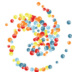 Vector Confetti Background Pattern. Element of design. Colored stylized berries on a black background
