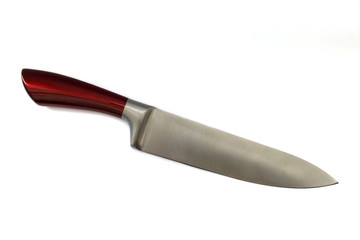 Chef's knife or kitchen knife isolated on white background. A knife of first necessity must be in every kitchen without fail.