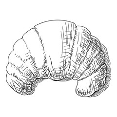 Bakery. Bread vector hand drawn illustration. Black ear