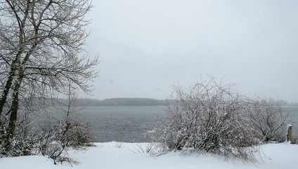 Obraz na płótnie Canvas Snow winter landscape