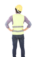 rear view of an engineer