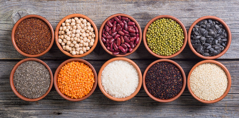Cereals and beans in bowl