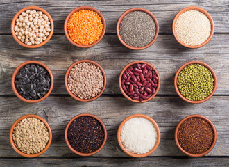 Cereals and beans in bowl