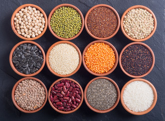 Cereals and beans in bowl