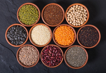 Cereals and beans in bowl