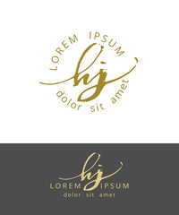 H J. Handdrawn Brush Monogram Calligraphy Logo Design