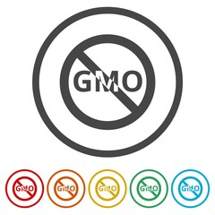 No GMO Sign - vector illustration, 6 Colors Included