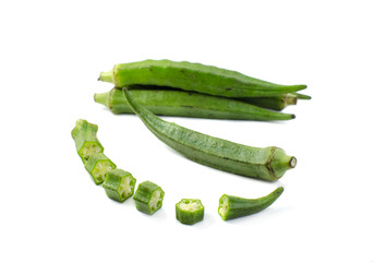 okra isolate on white background