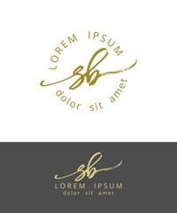 S B. Handdrawn Brush Monogram Calligraphy Logo Design