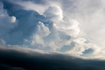 colorful dramatic sky with cloud at sunset.