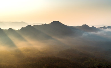 colorful dramatic sky with cloud at sunset.