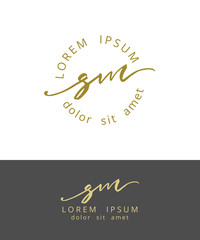 S M. Handdrawn Brush Monogram Calligraphy Logo Design