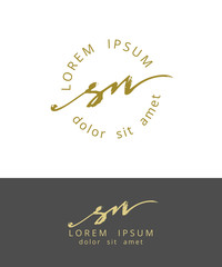 S N. Handdrawn Brush Monogram Calligraphy Logo Design