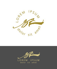 S Z. Handdrawn Brush Monogram Calligraphy Logo Design