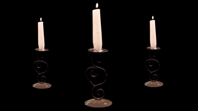 1024 Candle on Old Stand with Flame with Alpha Channel 2