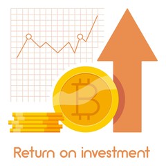 Return on investment icon, cartoon style