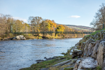 Scenic view of River Tummel, Pitlochry Dam as part of Perth and Kinross. Scotland, United Kingdom