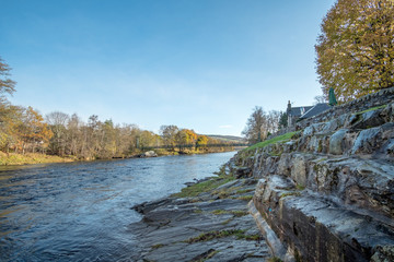 Scenic view of River Tummel, Pitlochry Dam as part of Perth and Kinross. Scotland, United Kingdom