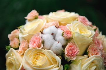 bridal bouquet with red flowers