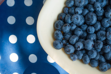 Close up of blueberries in the plate