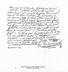 Letter from the Elizabeth I of England to the Henry IV of France (from Spamers Illustrierte Weltgeschichte, 1894, 5[1], 696/697)