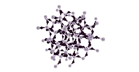 Quartz molecular structure isolated on white background