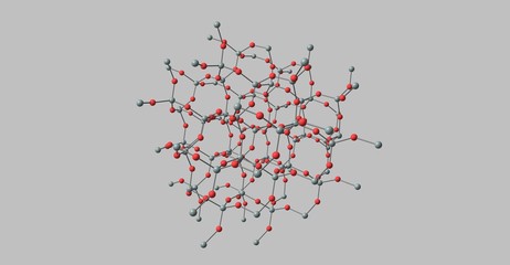 Quartz molecular structure isolated on grey background