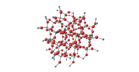 Quartz molecular structure isolated on white background
