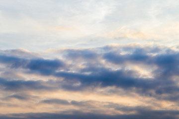 colorful dramatic sky with cloud at sunset.