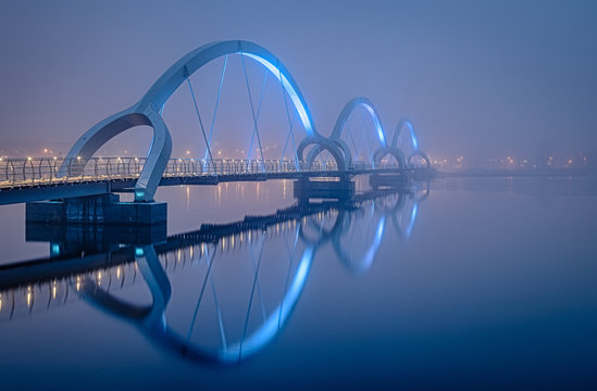 Solversborgs bridge - foggy winter view