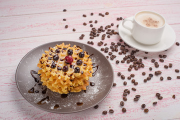 coffee and waffles