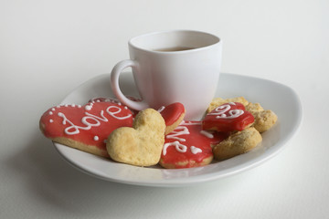 Valentine cookies in the shape of heart