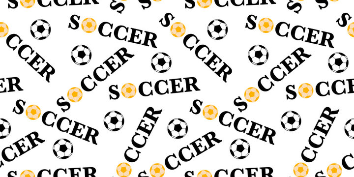 Seamless pattern with soccer ball. Vector football background