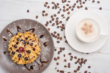 coffee and waffles